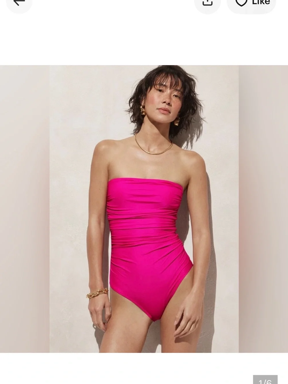 J. Crew Gemma Bandeau Ruched One-Piece Swimsuit - Size 10